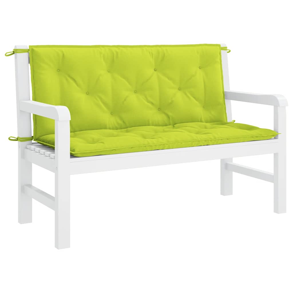 Cuscini per Panca 2 pz Verde Intenso 120x50x7 cm Tessuto Oxford
