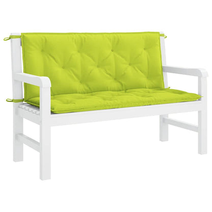 Cuscini per Panca 2 pz Verde Intenso 120x50x7 cm Tessuto Oxford