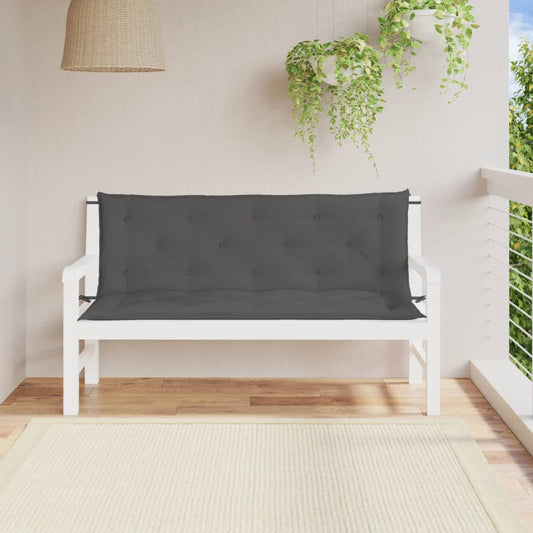 Cuscini Panca Giardino 2pz Antracite 150x50x7cm Tessuto Oxford - homemem39