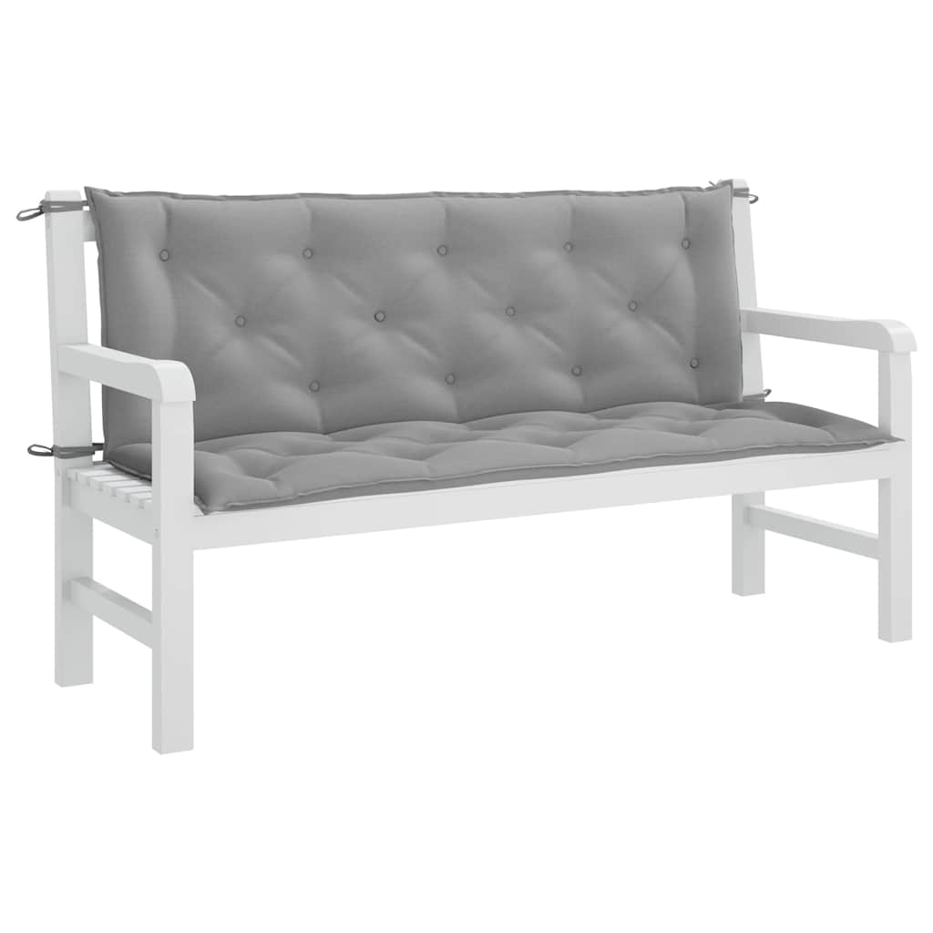 Cuscini per Panca 2 pz Grigi 150x50x7 cm in Tessuto Oxford