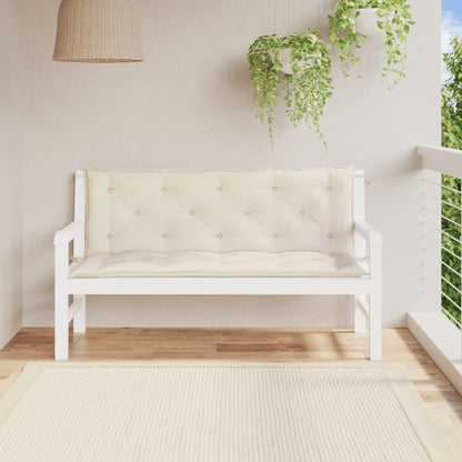 Cuscini Panca Giardino 2pz Bianco Crema 150x50x7 Tessuto Oxford - homemem39