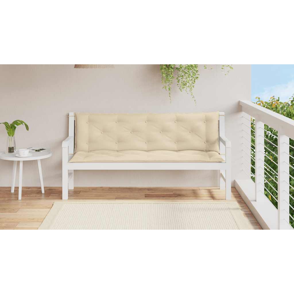 Cuscini Panca da Giardino 2pz Beige 150x50x7 cm Tessuto Oxford | homemem39