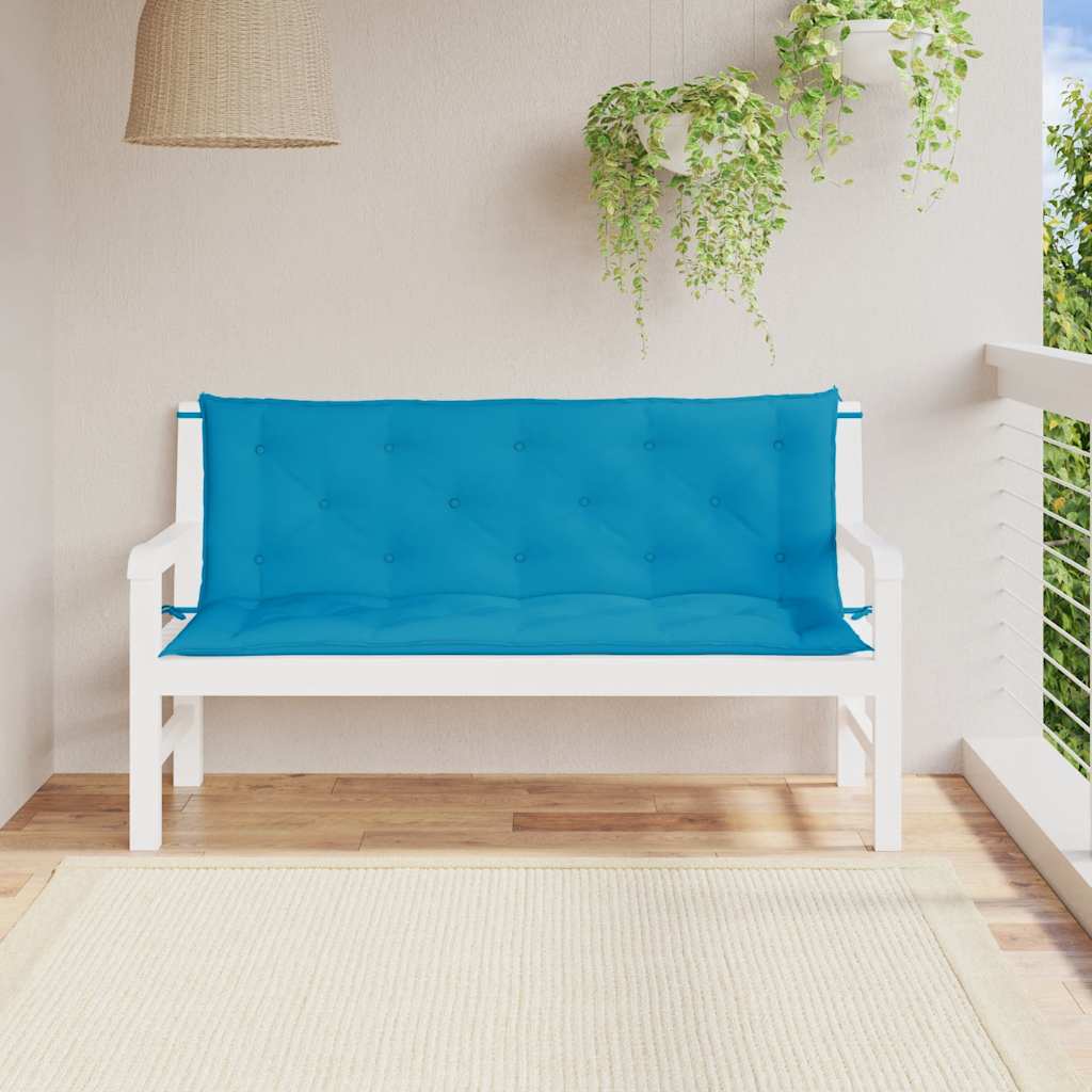 Cuscino per Panca Azzurro 150x(50+50)x7cm in Tessuto Oxford | homemem39