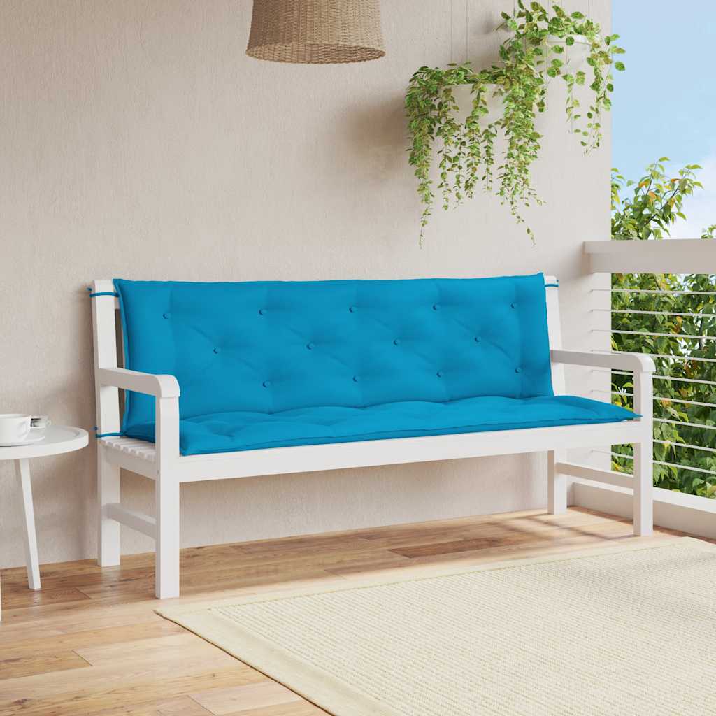 Cuscino per Panca Azzurro 150x(50+50)x7cm in Tessuto Oxford | homemem39