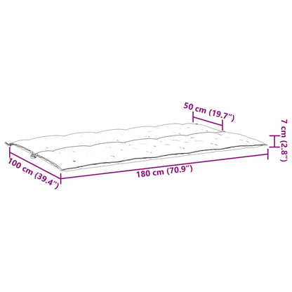 Cuscino per Panca Antracite 180x(50+50)x7 cm in Tessuto Oxford - homemem39