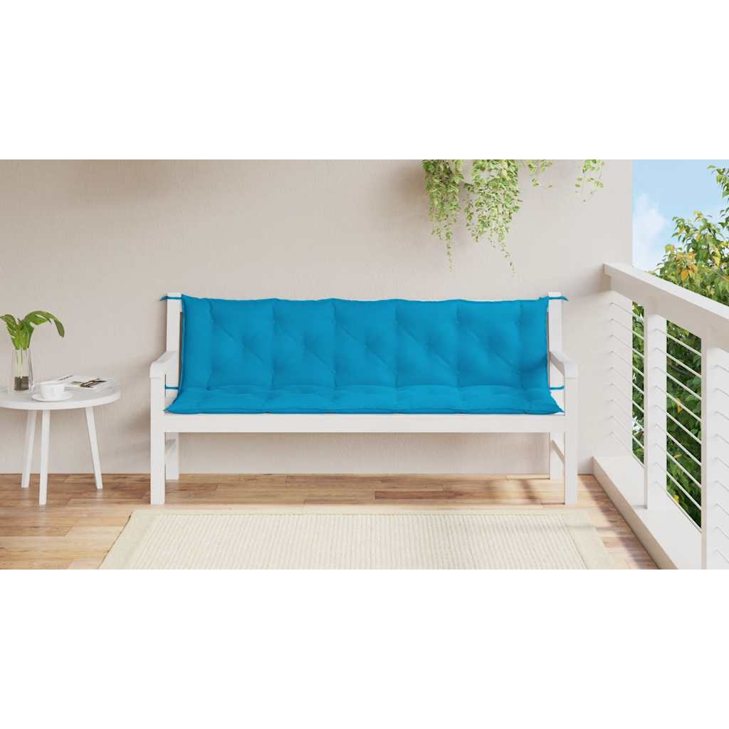 Cuscino per Panca Azzurro 180x(50+50)x7 cm in Tessuto Oxford | homemem39