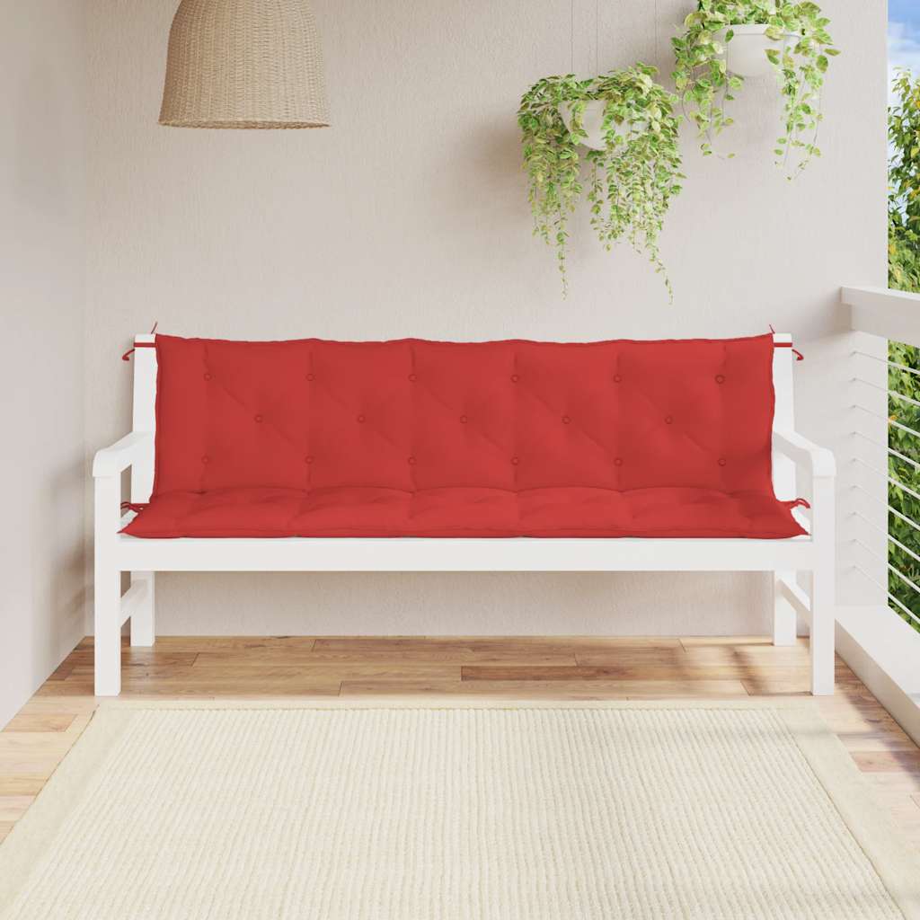 Cuscino per Panca Rosso 180x(50+50)x7 cm in Tessuto Oxford