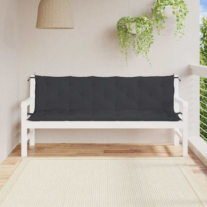 Cuscino per Panca Nero 180x(50+50)x7 cm in Tessuto Oxford | homemem39
