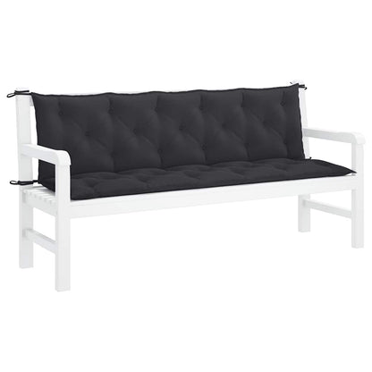 Cuscino per Panca Nero 180x(50+50)x7 cm in Tessuto Oxford