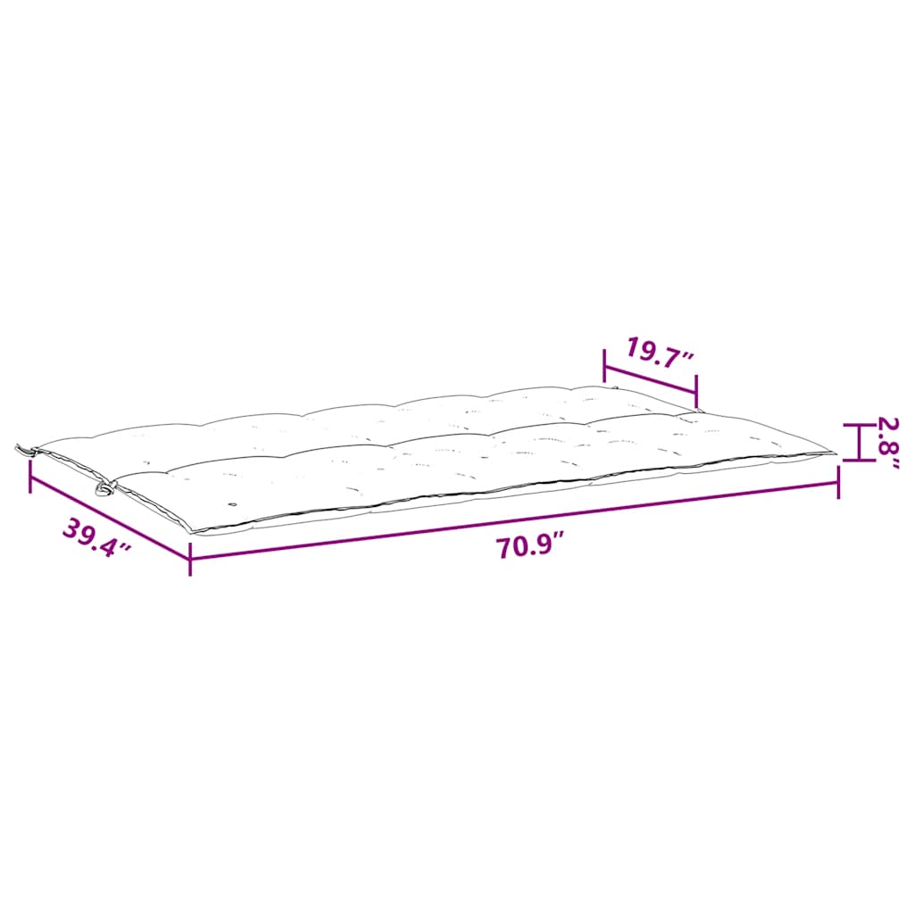 Cuscino per Panca Rosso Vino 180x(50+50)x7 cm in Tessuto Oxford | homemem39