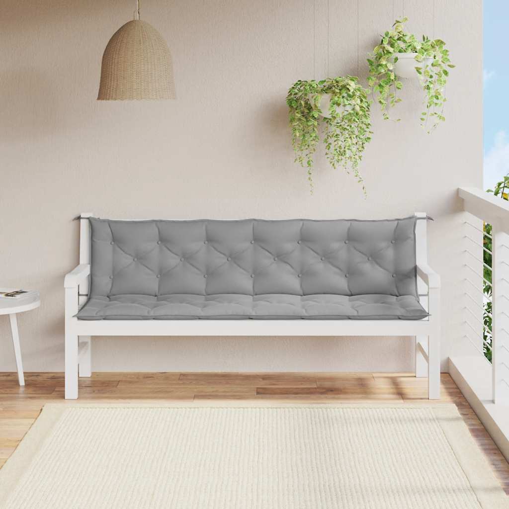 Cuscini per Panca 2 pz Grigi 200x50x7 cm in Tessuto Oxford | homemem39