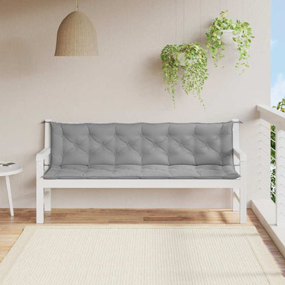 Cuscini per Panca 2 pz Grigi 200x50x7 cm in Tessuto Oxford | homemem39
