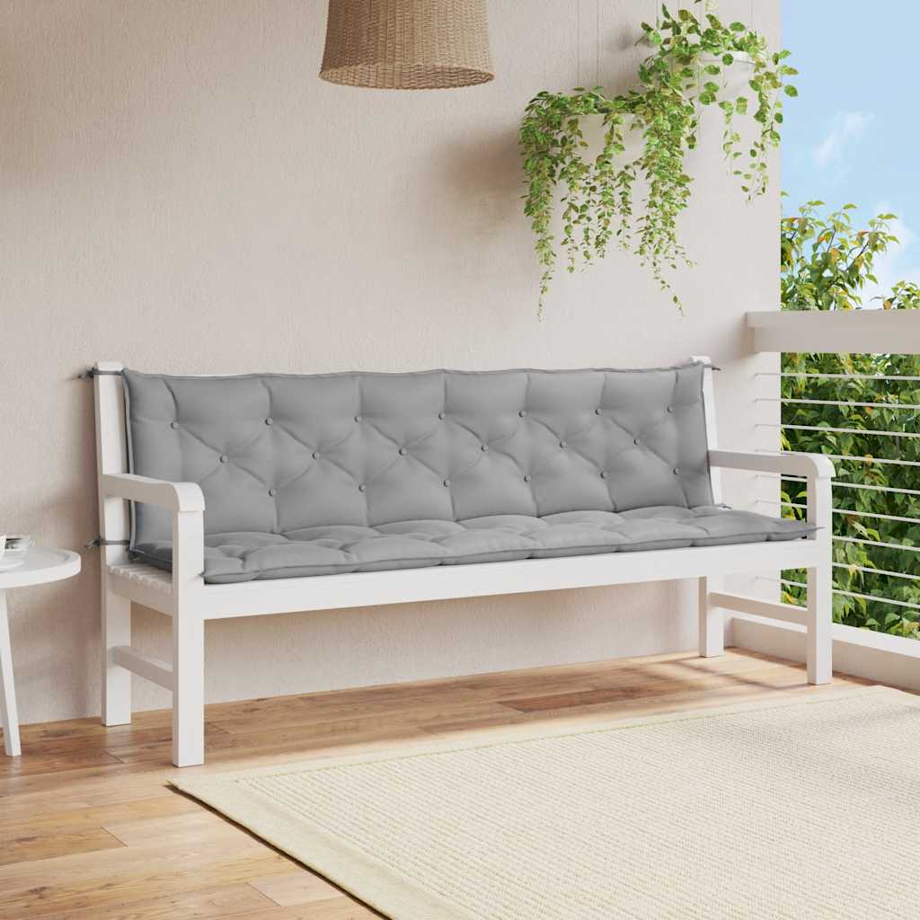Cuscini per Panca 2 pz Grigi 200x50x7 cm in Tessuto Oxford | homemem39