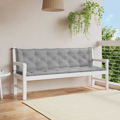Cuscini per Panca 2 pz Grigi 200x50x7 cm in Tessuto Oxford | homemem39