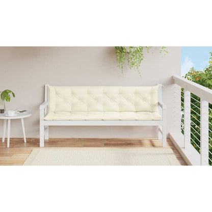 Cuscini Panca Giardino 2pz Bianco Crema 200x50x7 Tessuto Oxford | homemem39