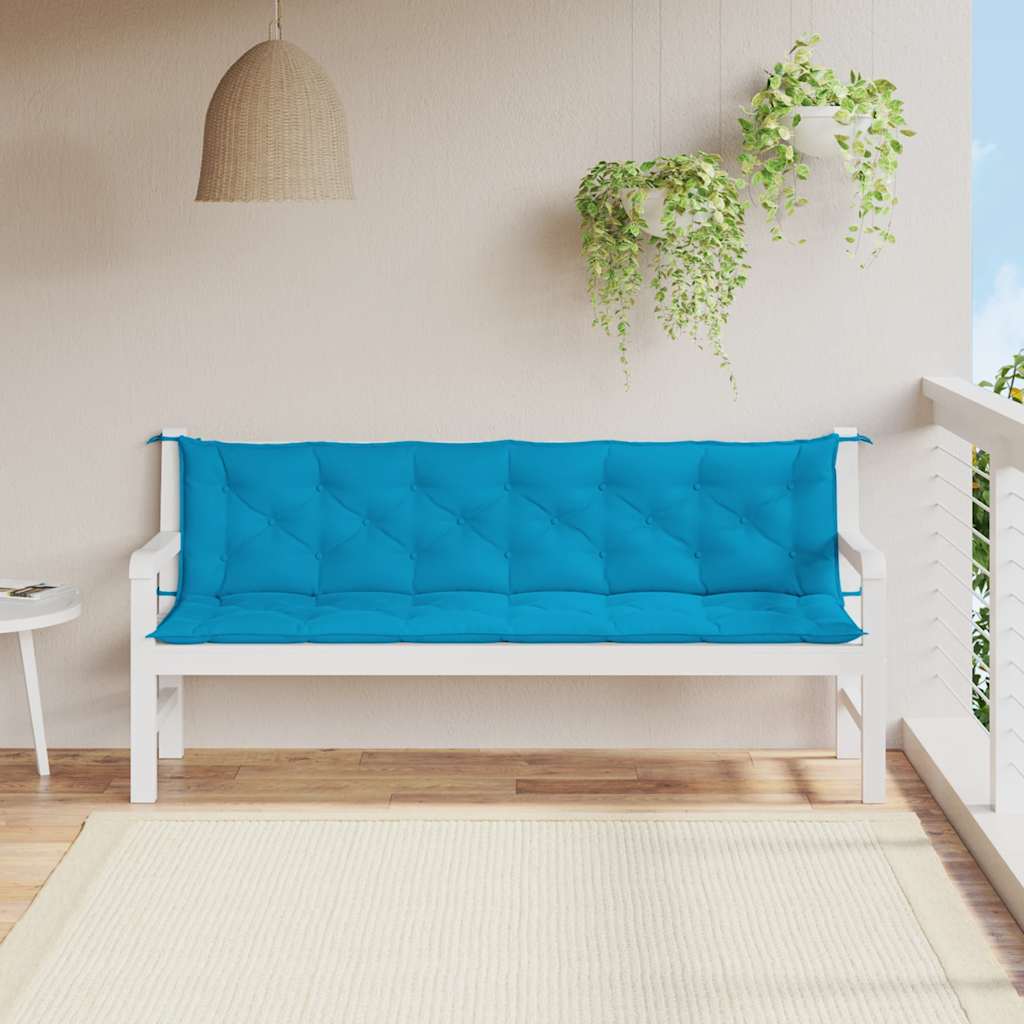 Cuscini per Panca 2 pz Azzurri 200x50x7 cm in Tessuto Oxford | homemem39