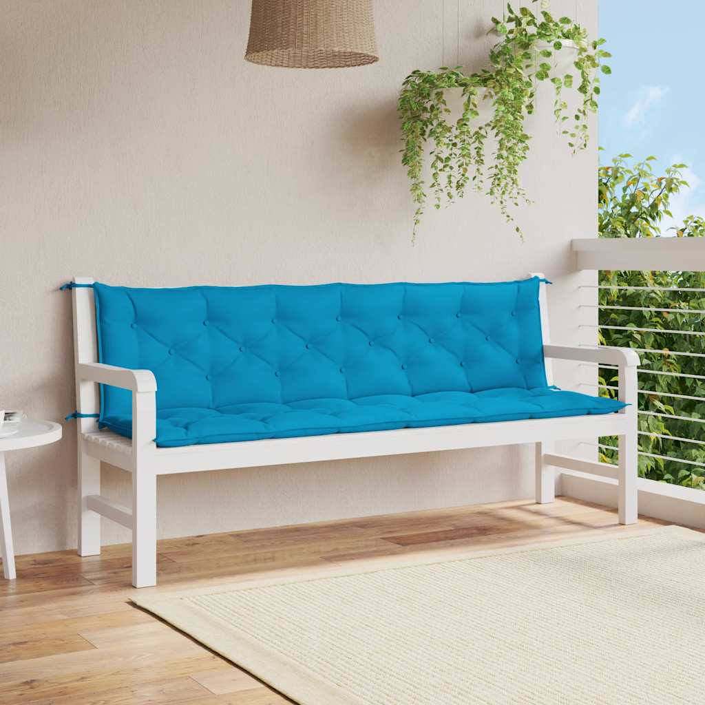 Cuscini per Panca 2 pz Azzurri 200x50x7 cm in Tessuto Oxford | homemem39