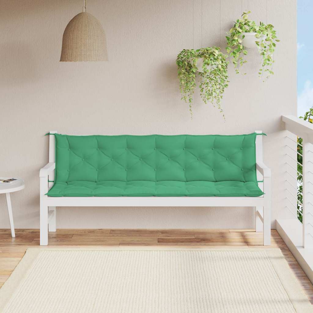 Cuscini per Panca 2 pz Verdi 200x50x7 cm in Tessuto Oxford | homemem39
