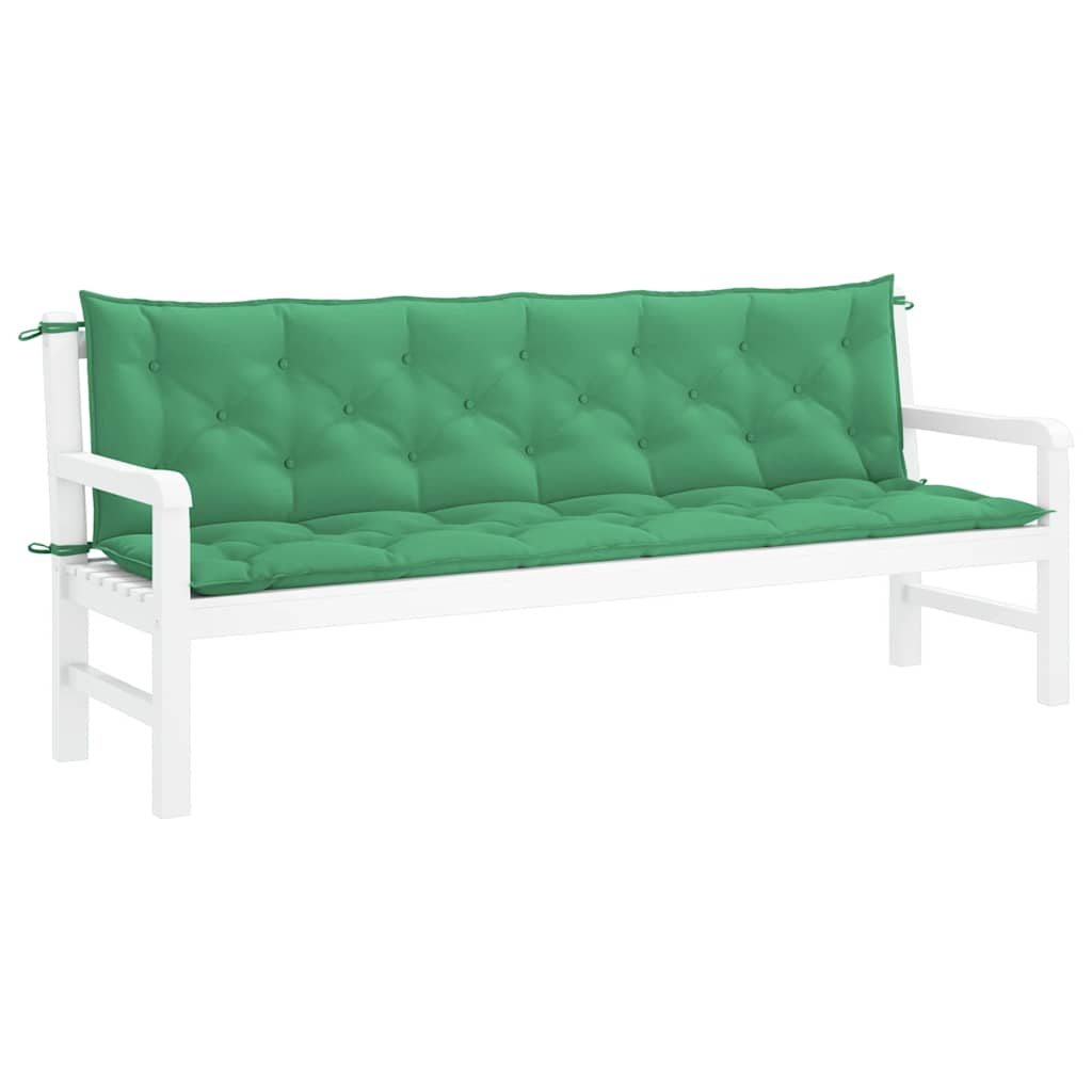 Cuscini per Panca 2 pz Verdi 200x50x7 cm in Tessuto Oxford