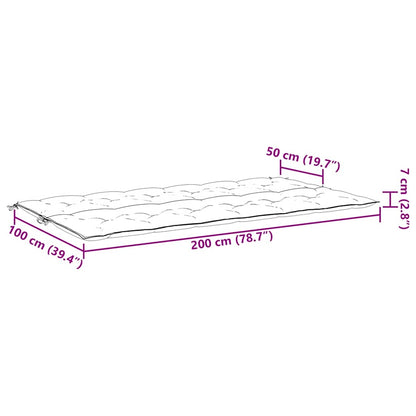 Cuscini per Panca 2 pz Verdi 200x50x7 cm in Tessuto Oxford | homemem39