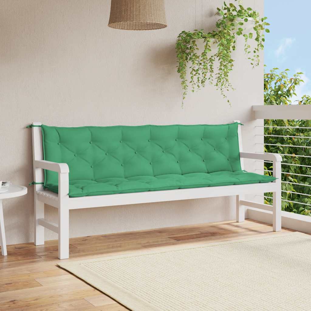 Cuscini per Panca 2 pz Verdi 200x50x7 cm in Tessuto Oxford | homemem39