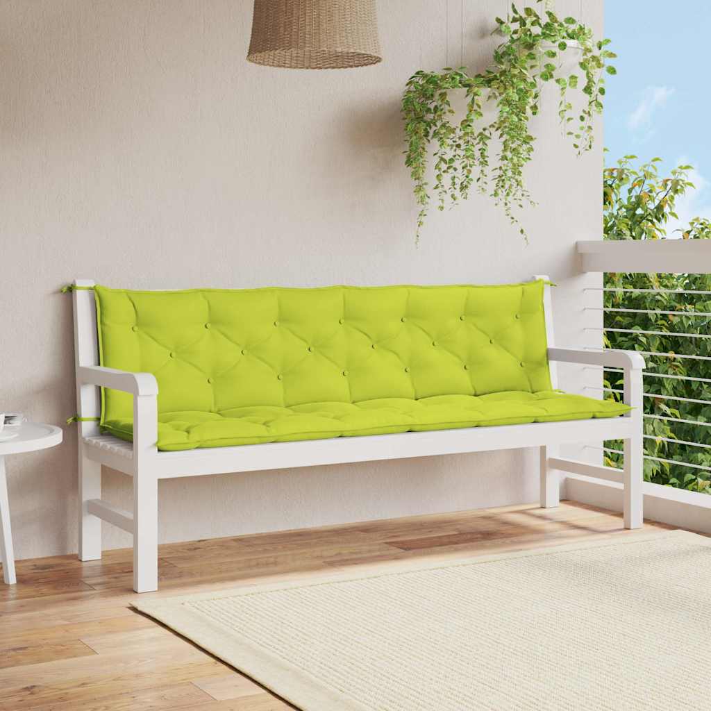 Cuscino per Panca Verde Intenso 200x(50+50)x7 cm Tessuto Oxford