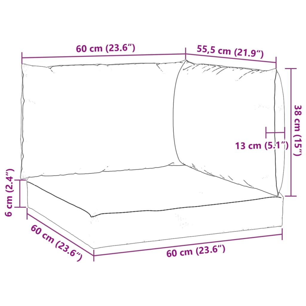 Cuscini per Pallet 3 pz Bianco Crema in Tessuto Oxford | homemem39