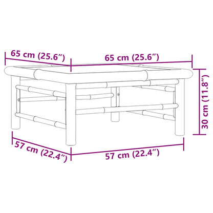 Tavolo da Giardino 65x65x30 cm in Bambù - homemem39