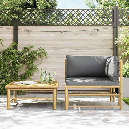 Set Divani da Giardino 2 pz con Cuscini in Bambù