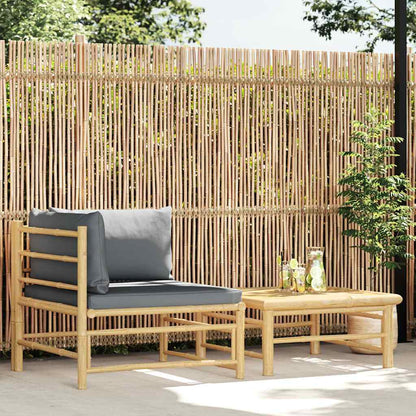Set Divani da Giardino 2 pz con Cuscini in Bambù