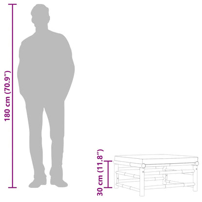 Poggiapiedi da Giardino con Cuscini Grigio Scuro in Bambù - homemem39