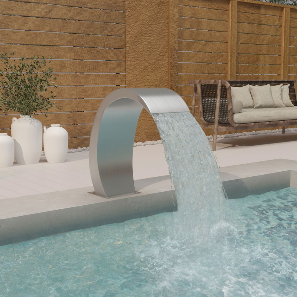 Fontana per Piscina con LED 22x60x70 cm in Acciaio Inox 304 - homemem39