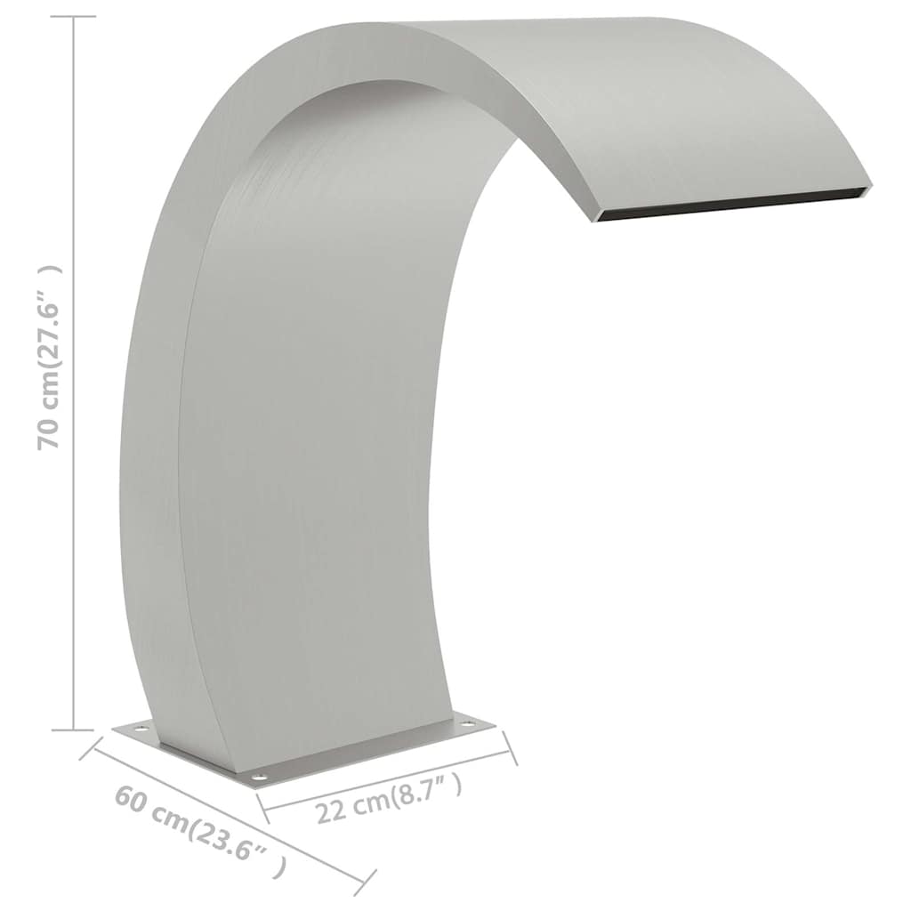 Fontana per Piscina 22x60x70 cm in Acciaio Inox 304