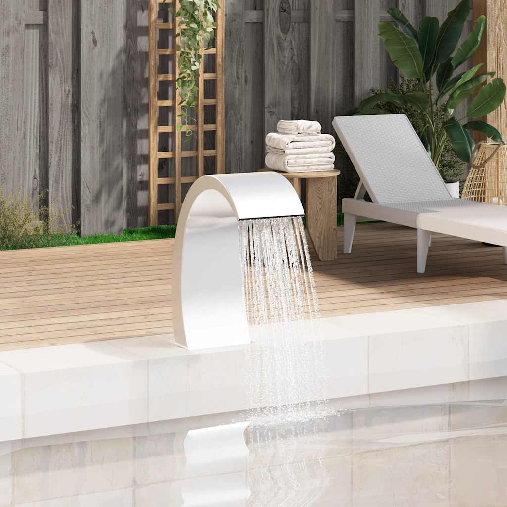 Fontana per Piscina 22x60x70 cm in Acciaio Inox 304 | homemem39