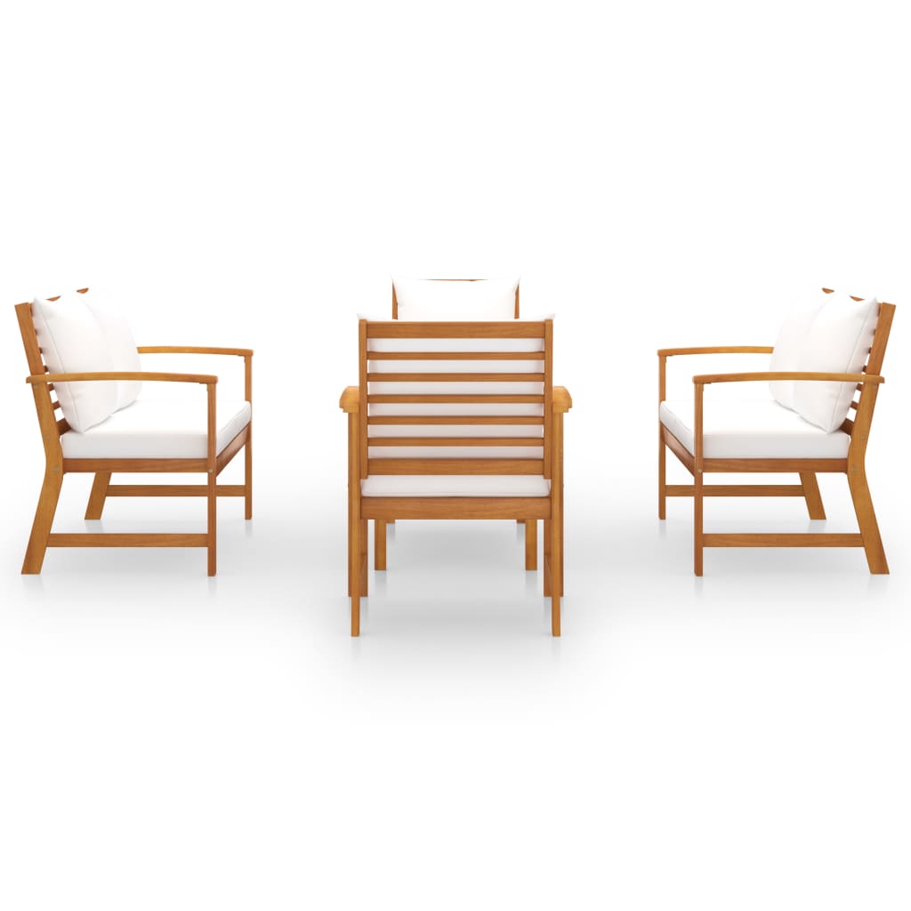 Set Divani da Giardino 5 pz con Cuscini in Legno Acacia - homemem39