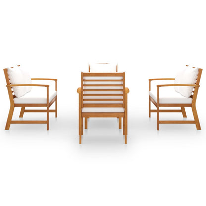 Set Divani da Giardino 5 pz con Cuscini in Legno Acacia - homemem39