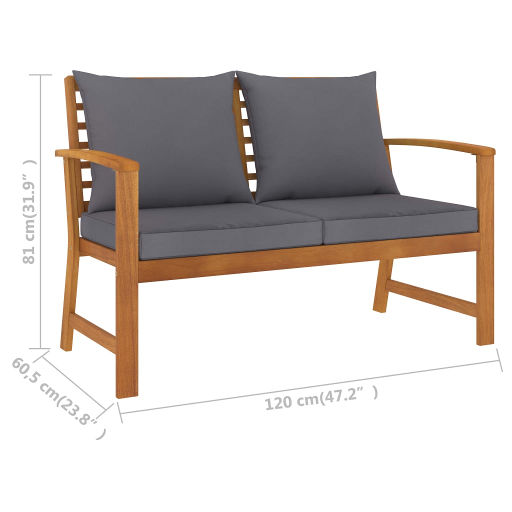 Set Divani da Giardino 5 pz con Cuscini in Legno Acacia - homemem39