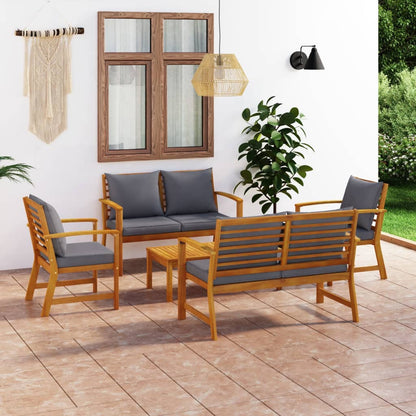 Set Divani da Giardino 5 pz con Cuscini in Legno Acacia - homemem39