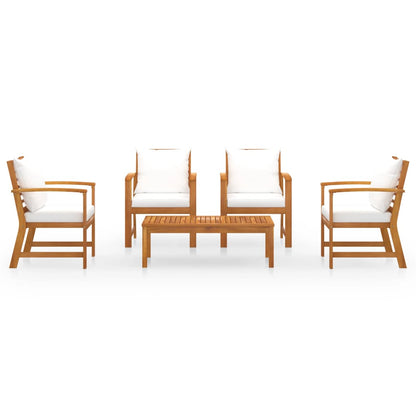 Set Divani da Giardino 5 pz con Cuscini in Massello di Acacia - homemem39