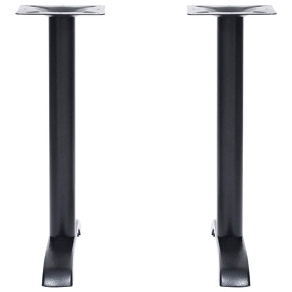 Gambe per Tavolino da Bistrò 2 pz Nero 61x8x72 cm in Ghisa