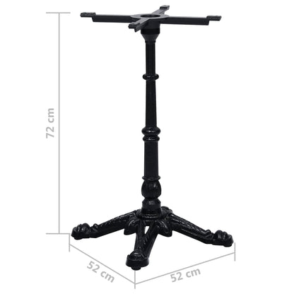 Gamba per Tavolino da Bistrò Nero 52x52x72 cm in Ghisa