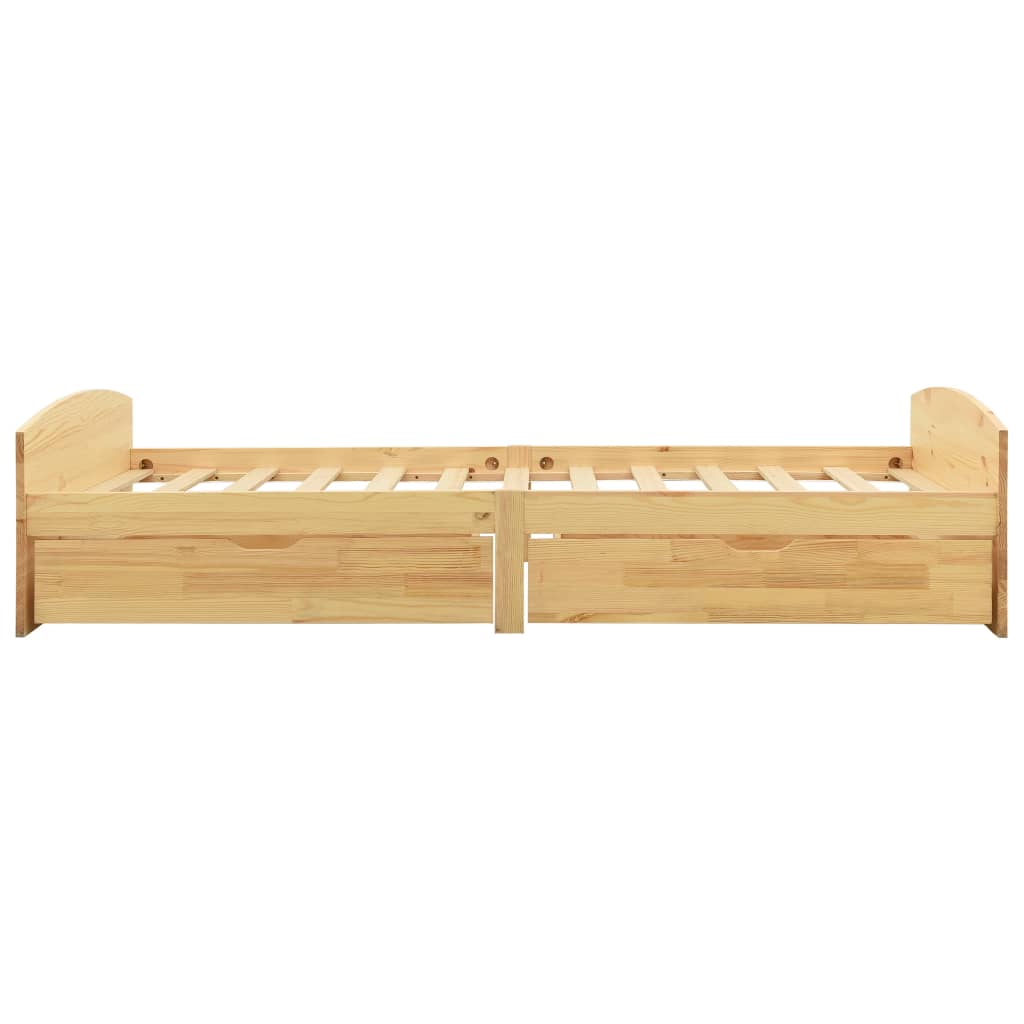 Giroletto con 2 Cassetti in Legno Massello di Pino 90x200 cm