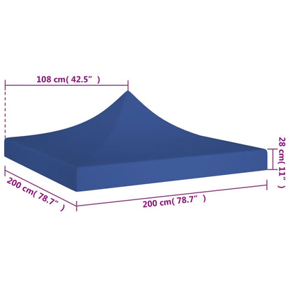 Tetto per Tendone per Feste 2x2 m Blu 270 g/m²