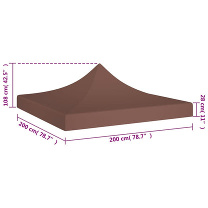 Tetto per Tendone per Feste 2x2 m Marrone 270 g/m²