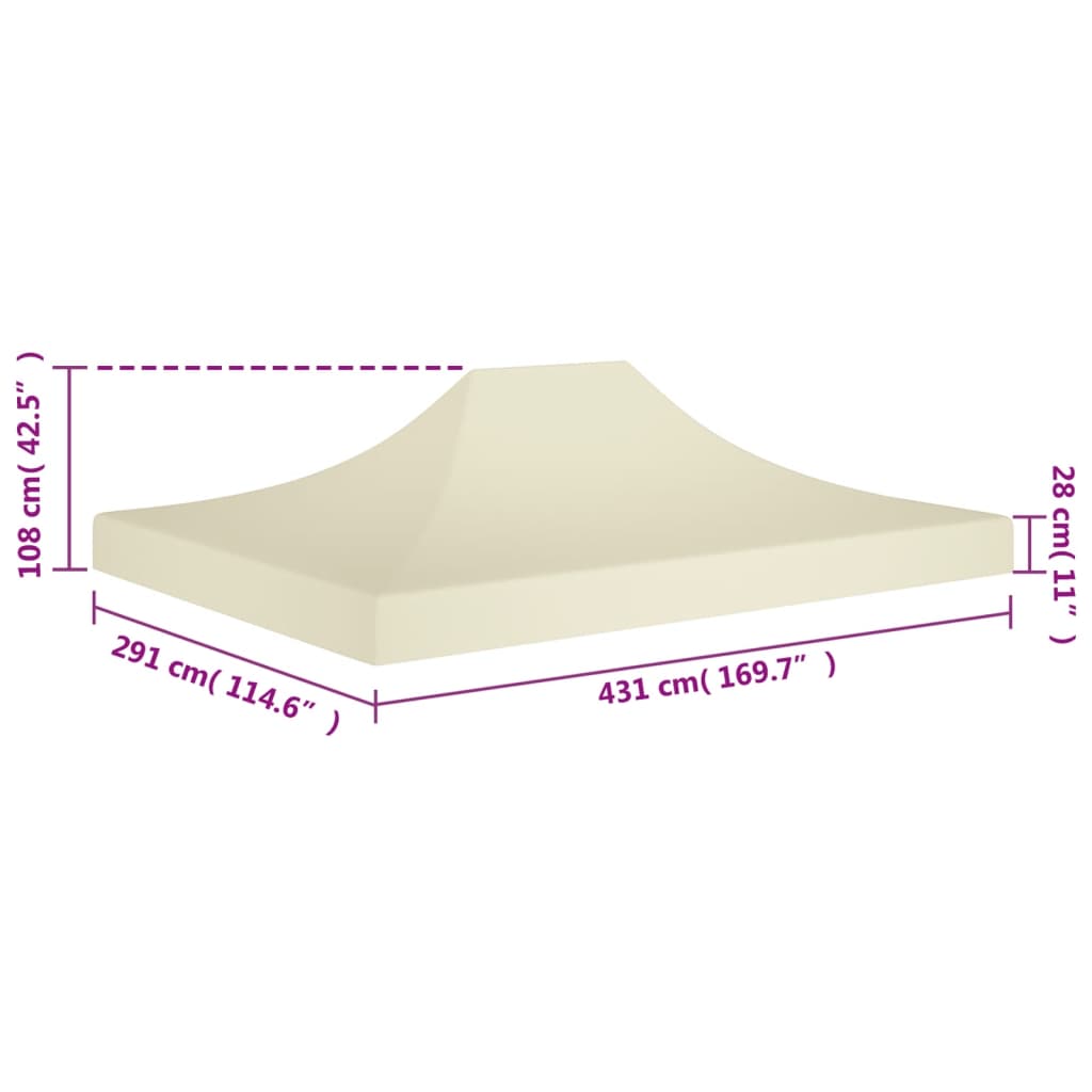 Tetto per Tendone per Feste 4,5x3 m Crema 270 g/m²