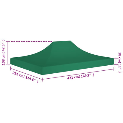 Tetto per Tendone per Feste 4,5x3 m Verde 270 g/m²