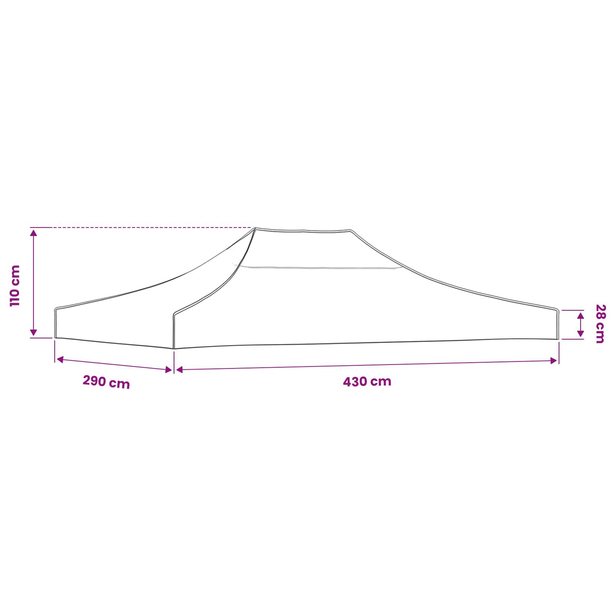 Tetto per Tendone per Feste 4,5x3 m Arancione 270 g/m²