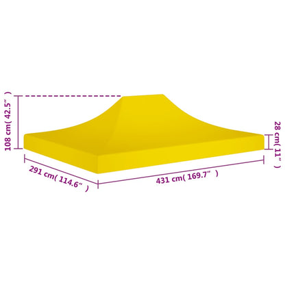 Tetto per Tendone per Feste 4,5x3 m Giallo 270 g/m²