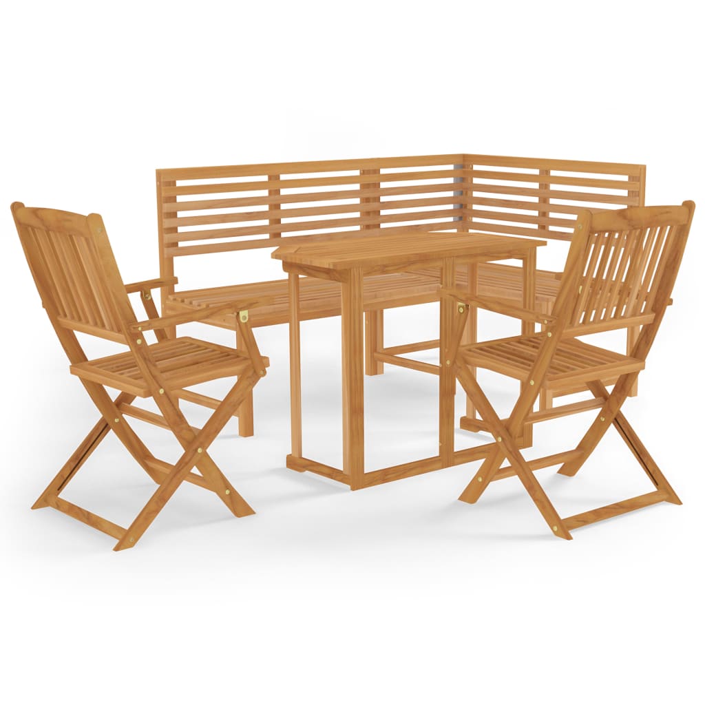 Set da Bistrot 4 pz in Legno Massello di Acacia - homemem39