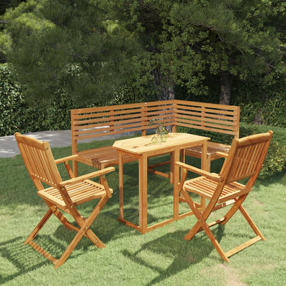 Set da Bistrot 4 pz in Legno Massello di Acacia - homemem39